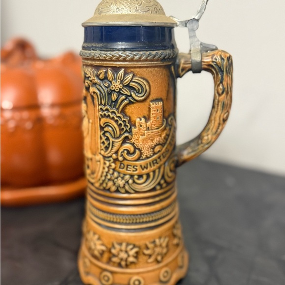 Other - Vintage MAPSA Ceramic Beer Stein with Lid